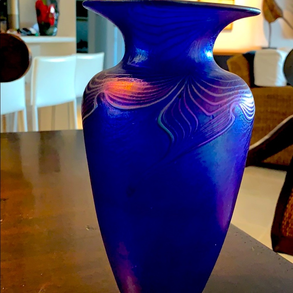Beautiful blue art piece vase